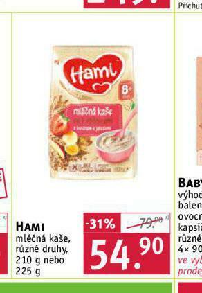 Rossmann Hami mléčná kaše nabídka
