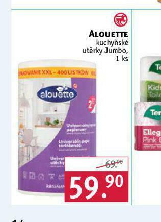 Rossmann Alouette kuchyňské utěrky jumbo nabídka