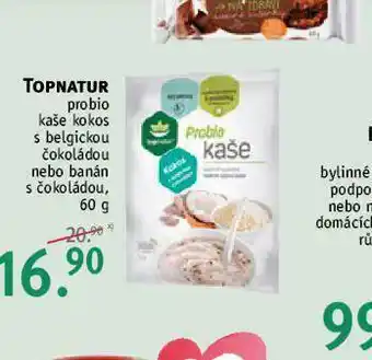 Rossmann Topnatur probio kaše kokos s belgickou čokoládou nabídka