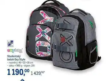 Makro Studentský batoh oxy style nabídka