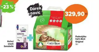 Pet Center Podestýlka cat´s best original + kuřecí snack sanabelle nabídka