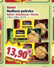 Norma Hamé nudlová polévka nabídka