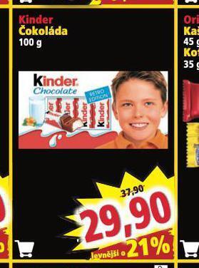 Norma Kinder čokoláda nabídka