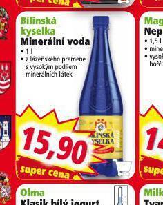 Norma Bílinská kyselka minerální voda nabídka