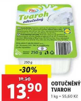 Lidl Odtučněný tvaroh, 250 g nabídka