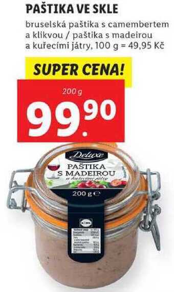 Lidl Paštika ve skle, 200 g nabídka