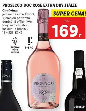 Lidl Prosecco doc rosé extra dry itálie, 0,75 l nabídka