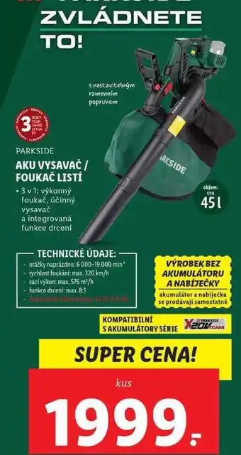 Lidl Aku vysavač/ foukač listí nabídka