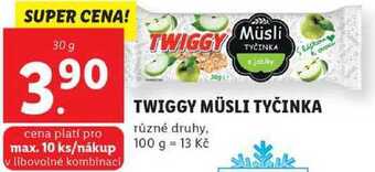 Lidl Twiggy müsli tyčinka, 30 g nabídka