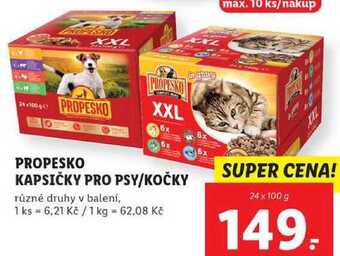 Lidl Propesko kapsičky pro psy/kočky, 24x 100 g nabídka