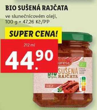 Lidl Bio sušená rajčata, 212 ml nabídka