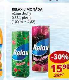 Flop Relax limonáda různé druhy 0,33l, plech nabídka