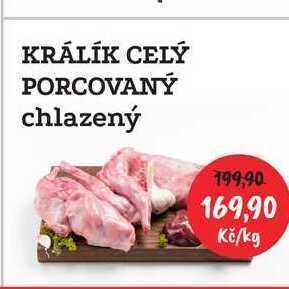 RABBIT řeznictví Rabbit králík celý kuchaný nabídka