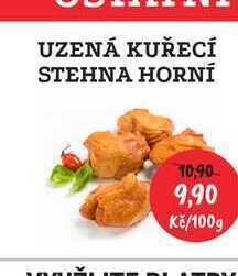 RABBIT řeznictví Uzená kuřecí stehna horní 100g nabídka