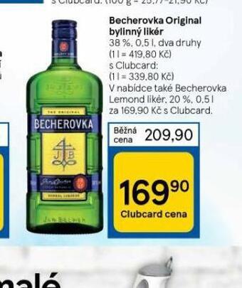 Tesco Becherovka original bylinný likér nabídka