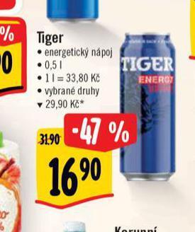 Albert Tiger energy drink nabídka