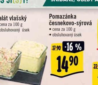 Albert Pomazánka česnekovo sýrová nabídka