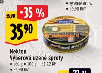 Albert Nekton výběrové uzené šproty nabídka
