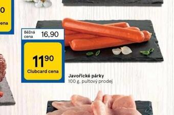 Tesco Javořické párky nabídka
