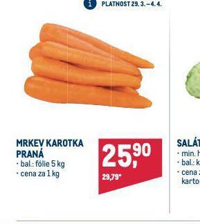 Makro Mrkev karotka praná nabídka