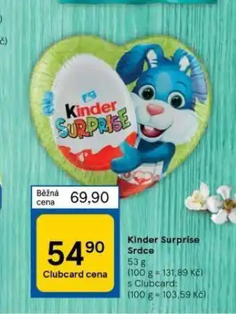 Tesco Kinder surprise srdce nabídka