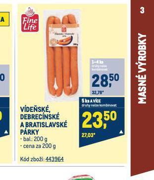 Makro Vídeňské párky nabídka