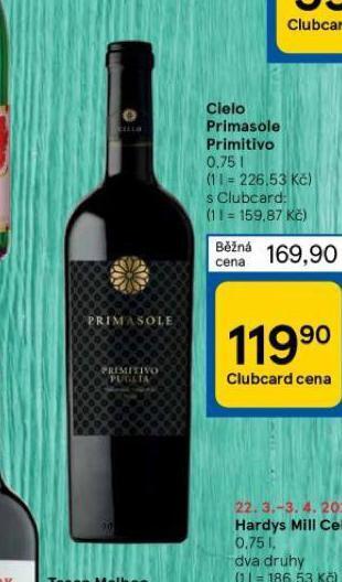 Tesco Cielo primasole primitivo nabídka