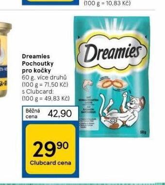 Tesco Dreamies pochoutky pro kočky nabídka