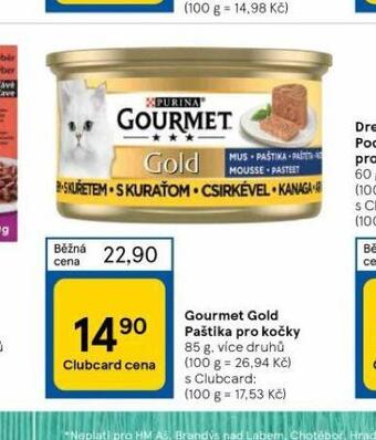 Tesco Gourmet gold paštiky pro kočky nabídka