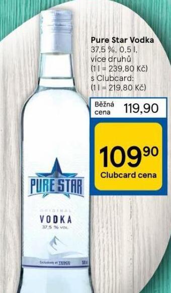Tesco Pure star vodka nabídka