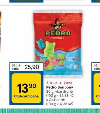 Tesco Pedro bonbony nabídka