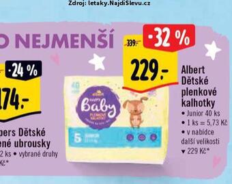 Albert Dětské plenkové kalhotky nabídka