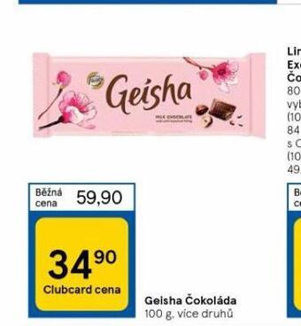 Tesco Geisha čokoláda nabídka