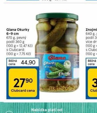 Tesco Giana okurky 6-9 cm nabídka