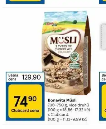 Tesco Bonavita müsli nabídka