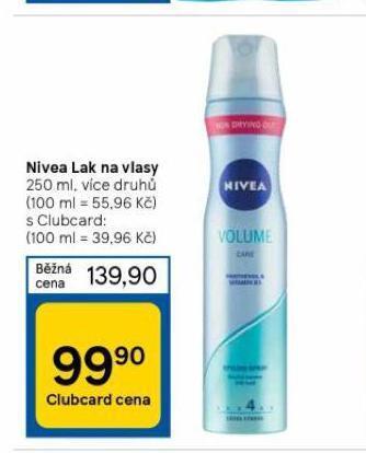 Tesco Nivea lak na vlasy nabídka