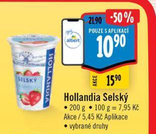 Albert Hollandia selský jogurt nabídka