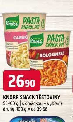 Terno Knorr snack těstoviny 55-68 g nabídka