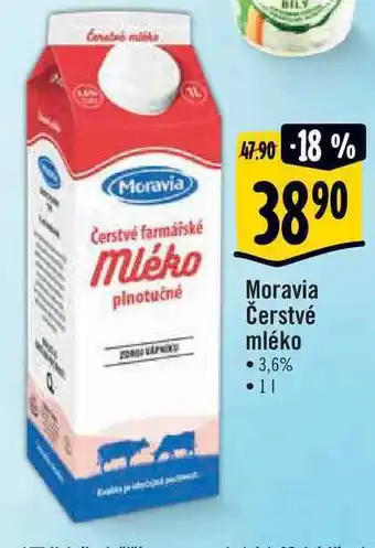 Albert Moravia čerstvé farmářské mléko1 l nabídka