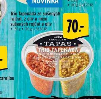 Albert Trio tapenáda ze sušených rajčat, z oliv a mixu sušených rajčat a oliv 180 g nabídka