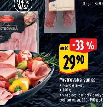Albert Mistrovská šunka • nejvyšší jakost 100 g nabídka