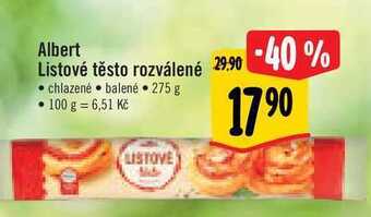 Albert Albert listové těsto rozválené 275 g nabídka