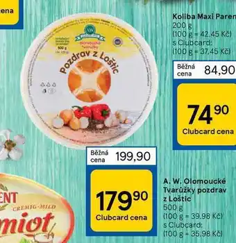 Tesco A. w. olomoucké tvarůžky pozdrav z loštic 500 g nabídka