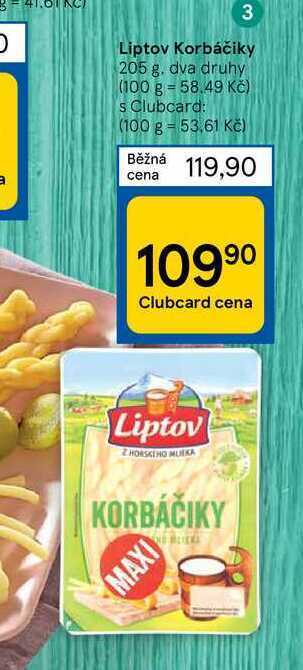 Tesco Liptov korbáčiky 205 g nabídka