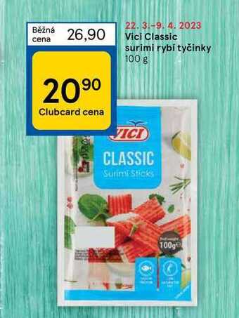 Tesco Vici classic surimi rybí tyčinky 100 g nabídka