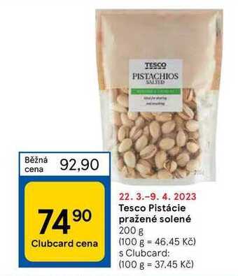 Tesco Tesco pistácie pražené solené 200 g nabídka