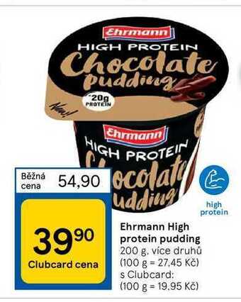 Tesco Ehrmann high protein pudding 200 g nabídka