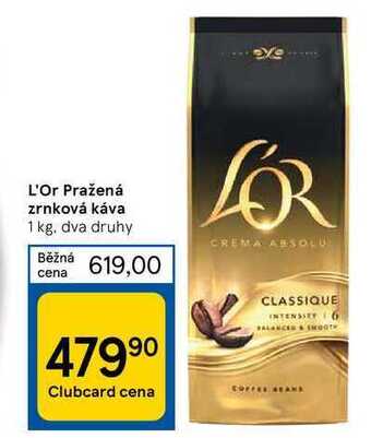 Tesco L'or pražená zrnková káva 1 kg nabídka