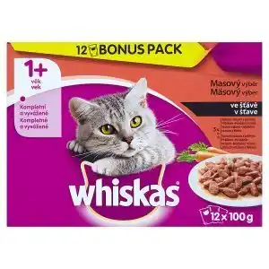 Tesco Whiskas kapsičky 12 x 100g, vybrané druhy nabídka