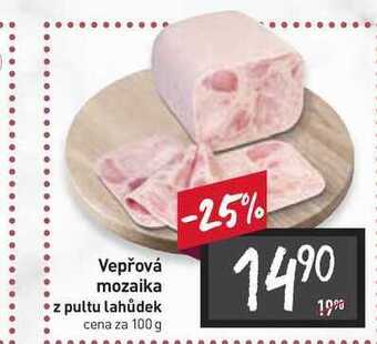 Billa Vepřová mozaika z pultu lahůdek cena za 100 g nabídka